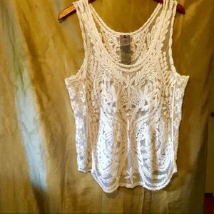 Beautiful excellent condition lace top see thru